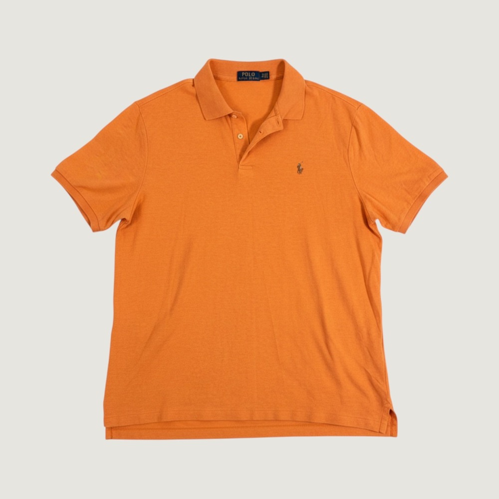 Polo Ralph Lauren Polo Shirt Mens XXL Classic Fit Short Sleeve Orange Pony Logo